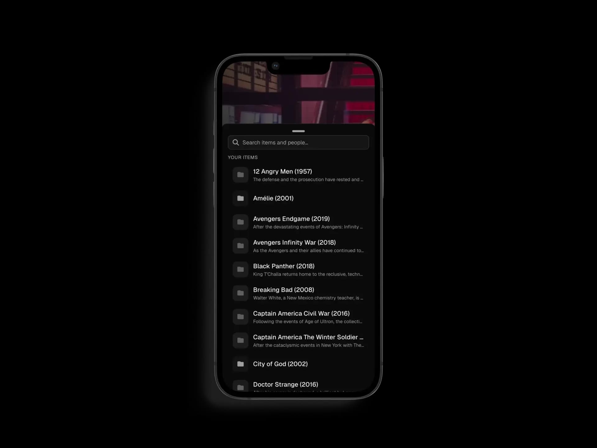 Mobile spotlight search modal